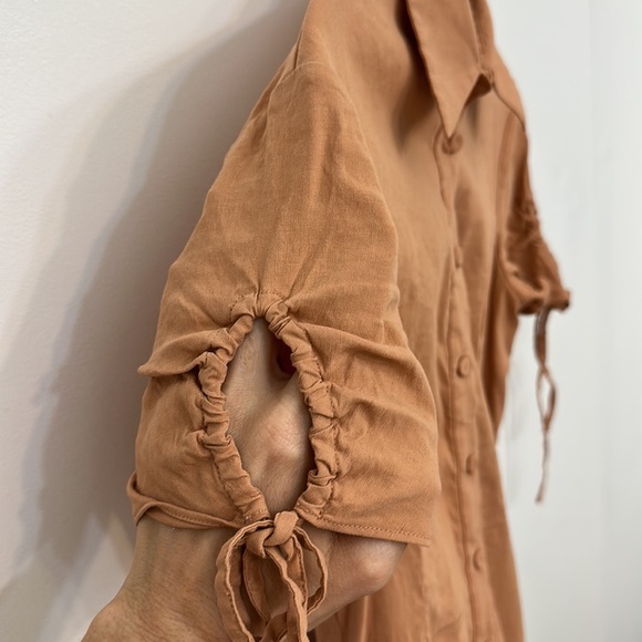 Theory Stretch Linen Dress in Pink Melon size XS - Picture 7 of 12